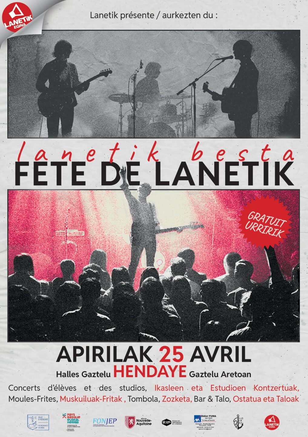 Fête de l'Association Lanetik Egina Halles de Gaztelu Hendaye 2026-04-25