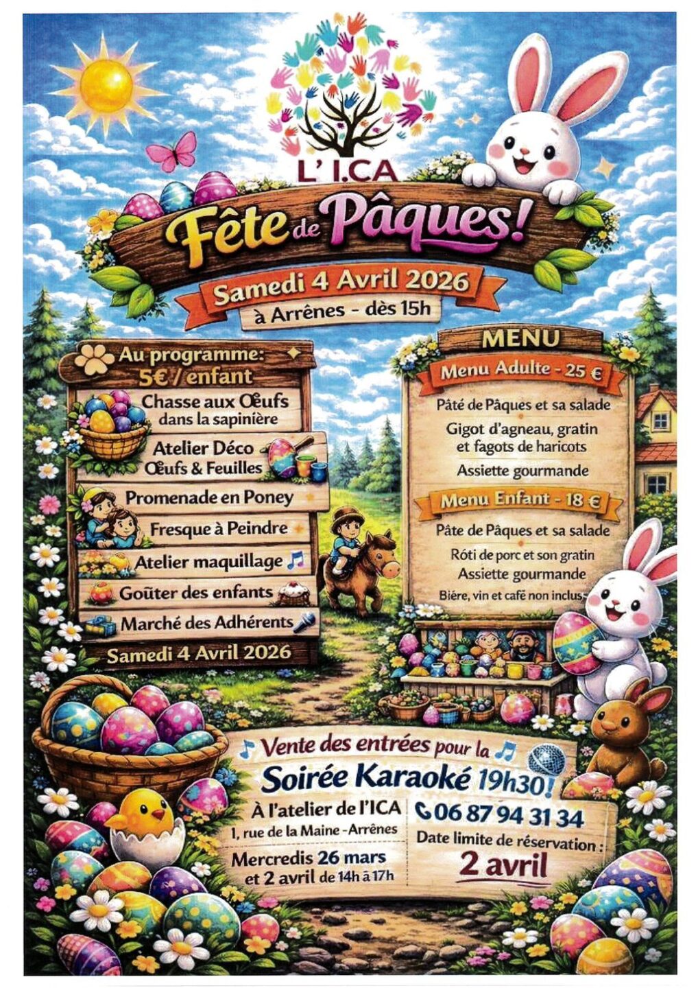 Fête de Pâques Cour de la Mairie Arrènes 2026-04-04