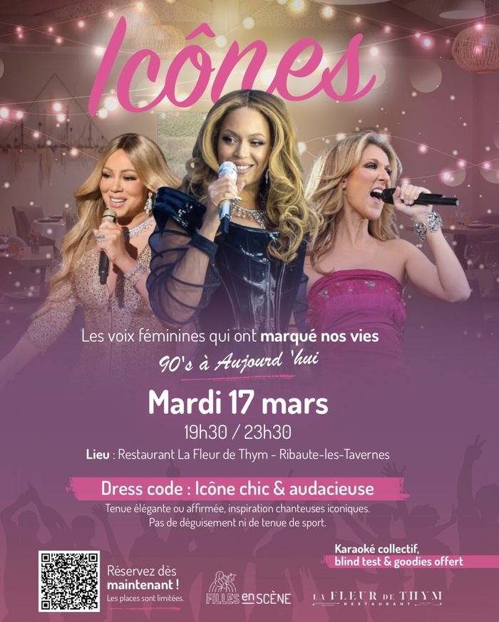 Filles en scène "Spécial Icônes Féminines " Restaurant La Fleur de Thym Les Tavernes