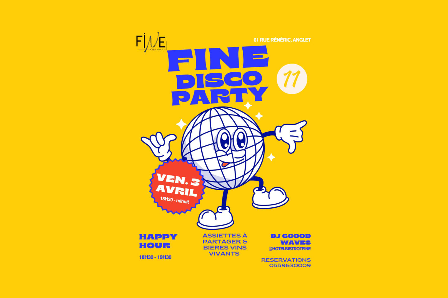 Fine Disco Party 61 rue Reneric Anglet 2026-04-03