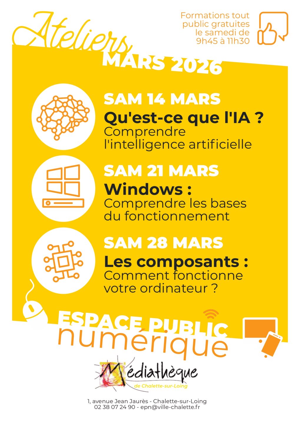 Formation tout public 1 Avenue Jean Jaurès Châlette-sur-Loing 2026-03-28