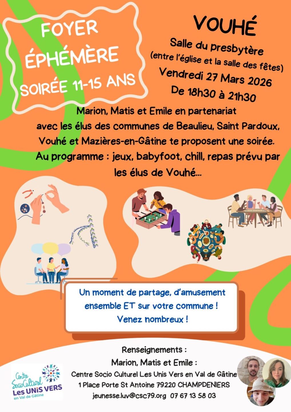 Foyer Ephémère soirée 11-15 ans Présbytère Vouhé 2026-03-27