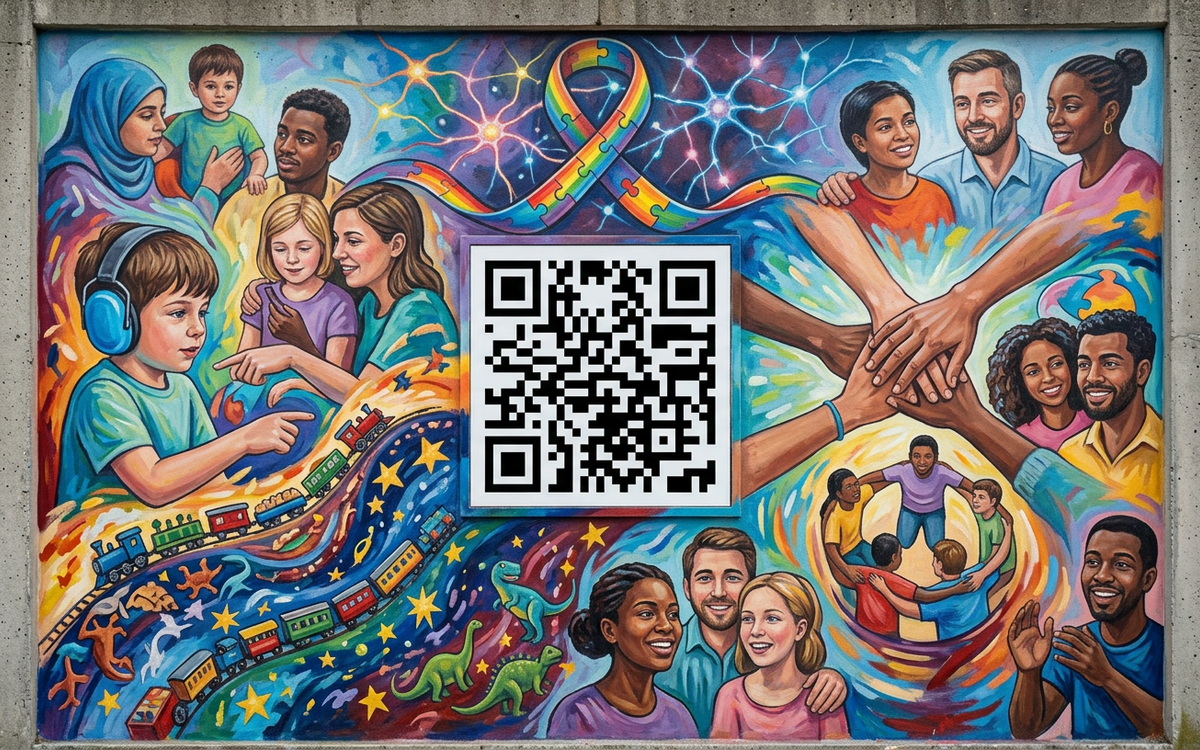 Fresque de l'Autisme Journée mondiale de sensibilisation à l'autisme Mairie du 20e arrondissement  PARIS