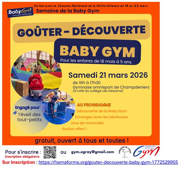 Goûter-Découverte BABY Gym Collège Léo DESAIVRE Champdeniers 2026-03-21