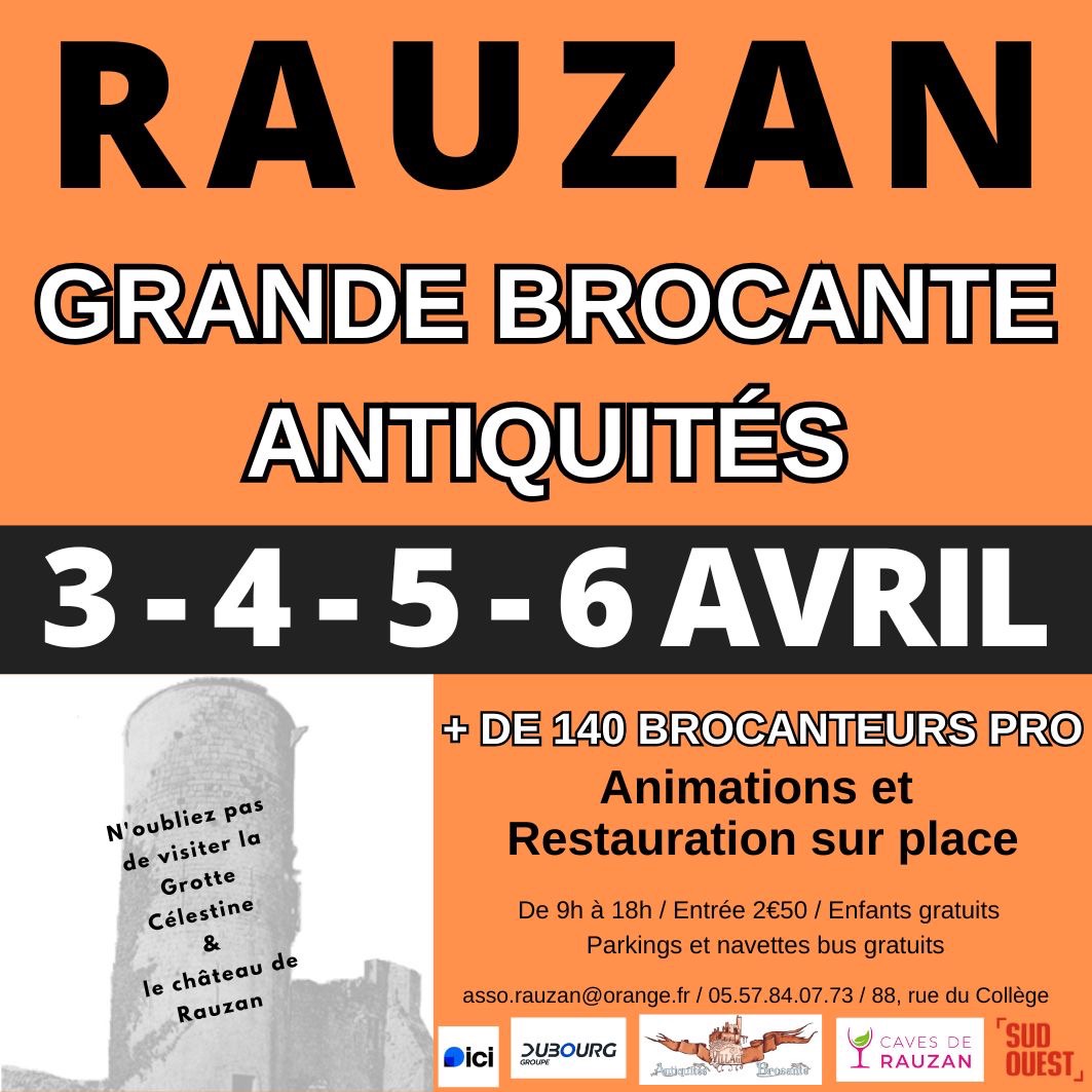 Grande brocante antiquités Au Bourg Rauzan 2026-04-03