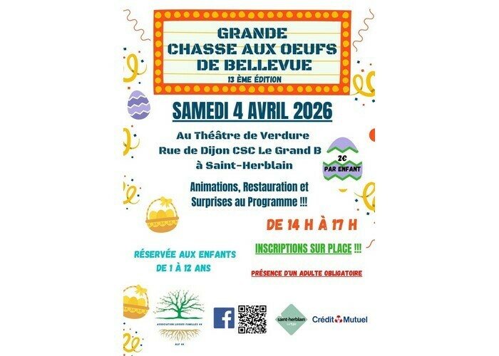 Grande chasse aux oeufs de Bellevue Théâtre de Verdure