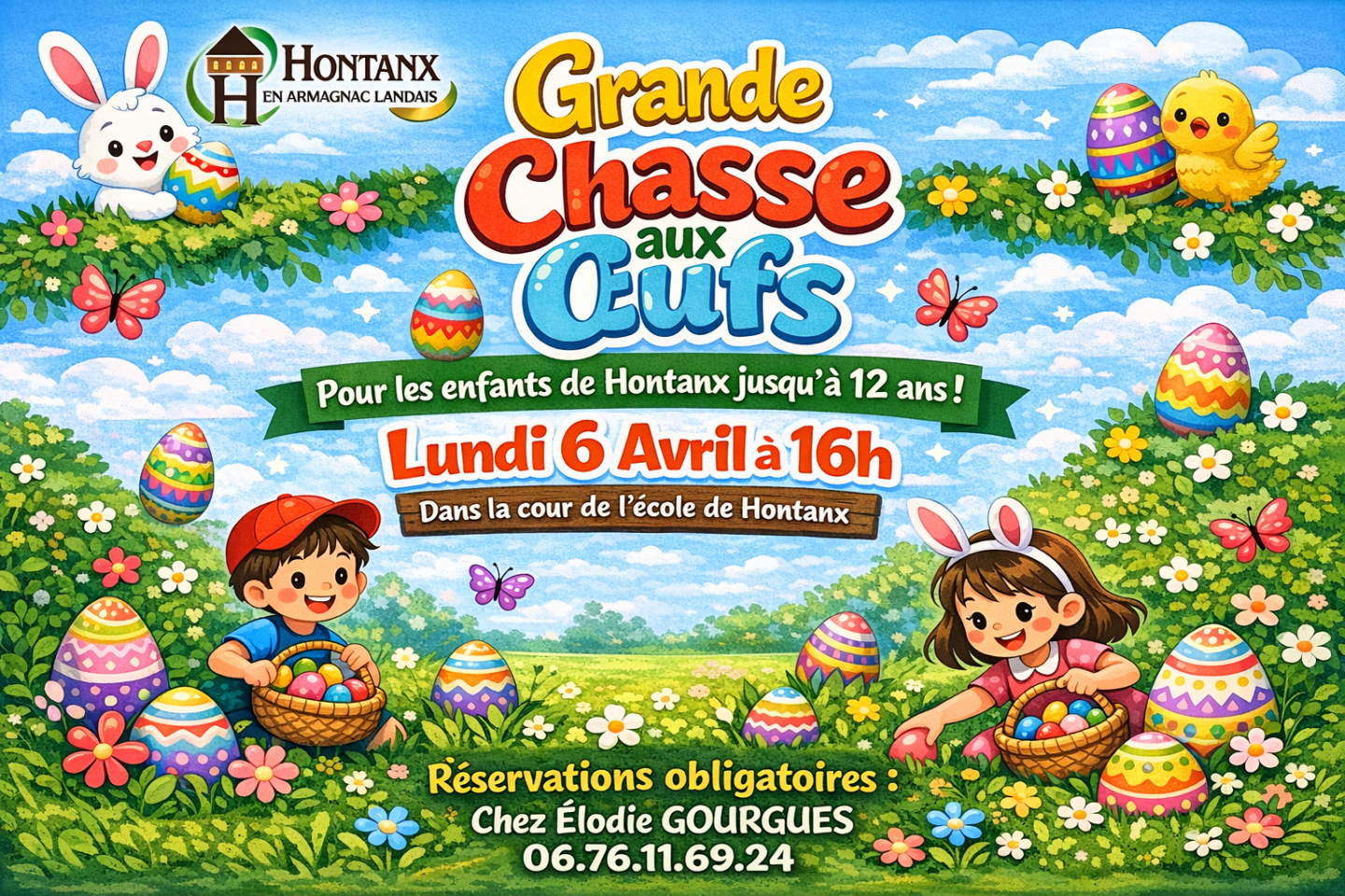 Grande chasse aux oeufs École Hontanx 2026-04-06