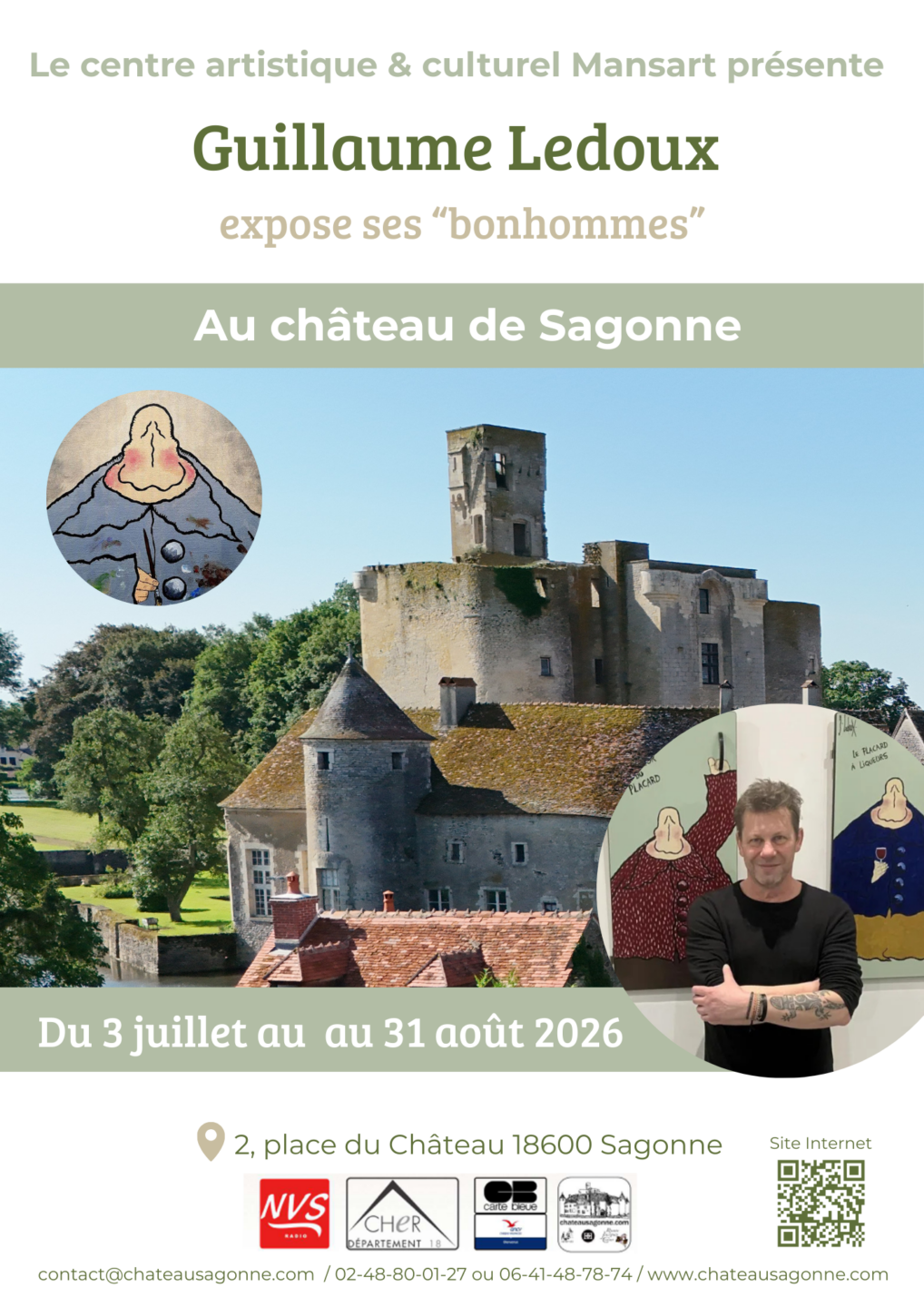 Guillaume Ledoux expose ses bonhommes 2 Place du Château Sagonne 2026-07-03