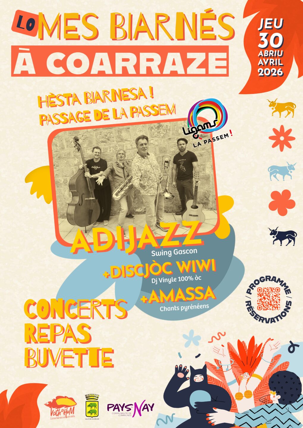HEST'A HUM! Concert ADIJAZZ + DISCJÒC WIWI + AMASSA et Passage PASSEM 1 Rue Léo Lagrange Coarraze 2026-04-30