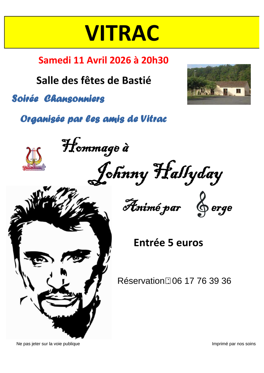 Hommage à Johnny Hallyday Salle des Fêtes de Bastié Vitrac 2026-04-11