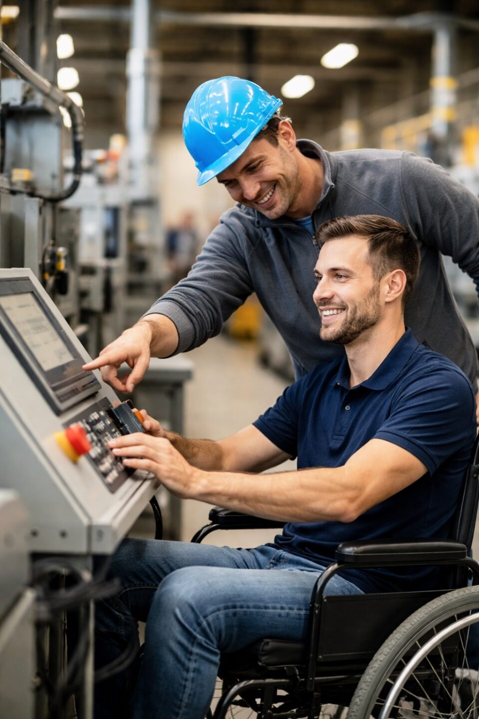 Inclusion professionnelle - un salarié en situation de handicap travaille dans une entreprise industrielle française.