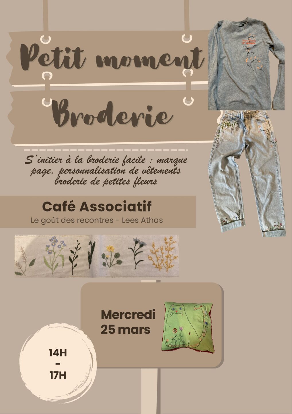 Initiation à la broderie 2 Route d'Arroudiste Lées-Athas 2026-03-25