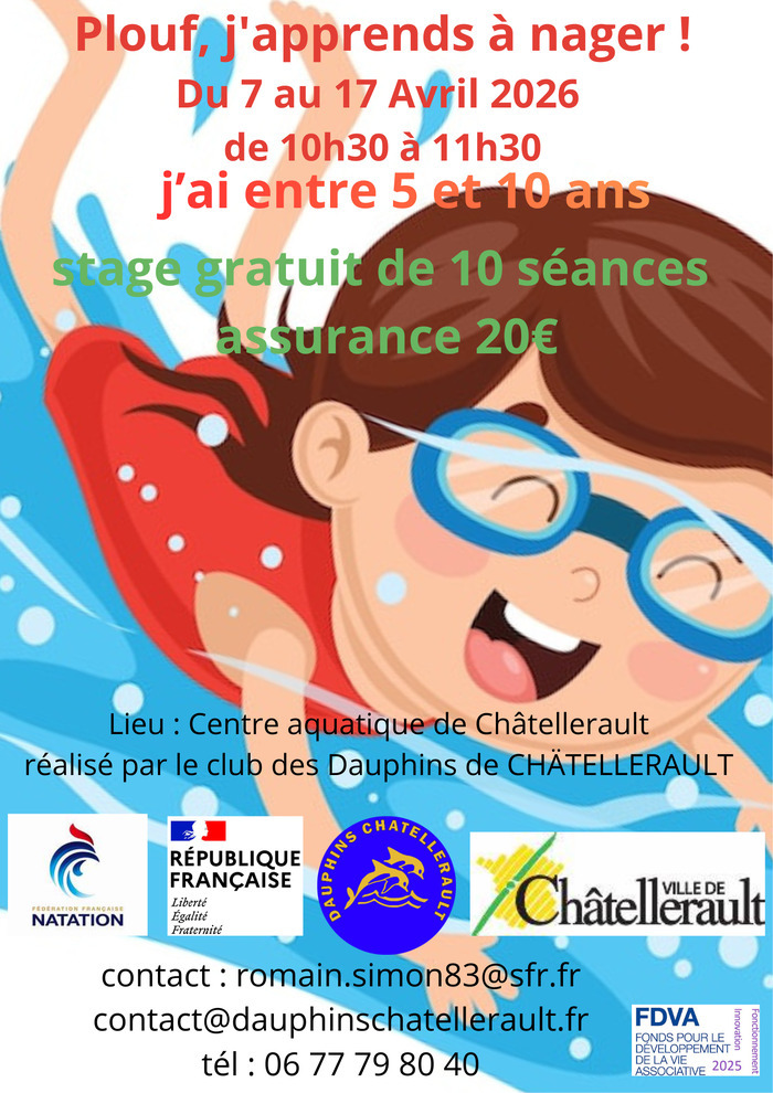 J'apprends à nager rue l'Abbé Lalanne Châtellerault Châtellerault 2026-04-07
