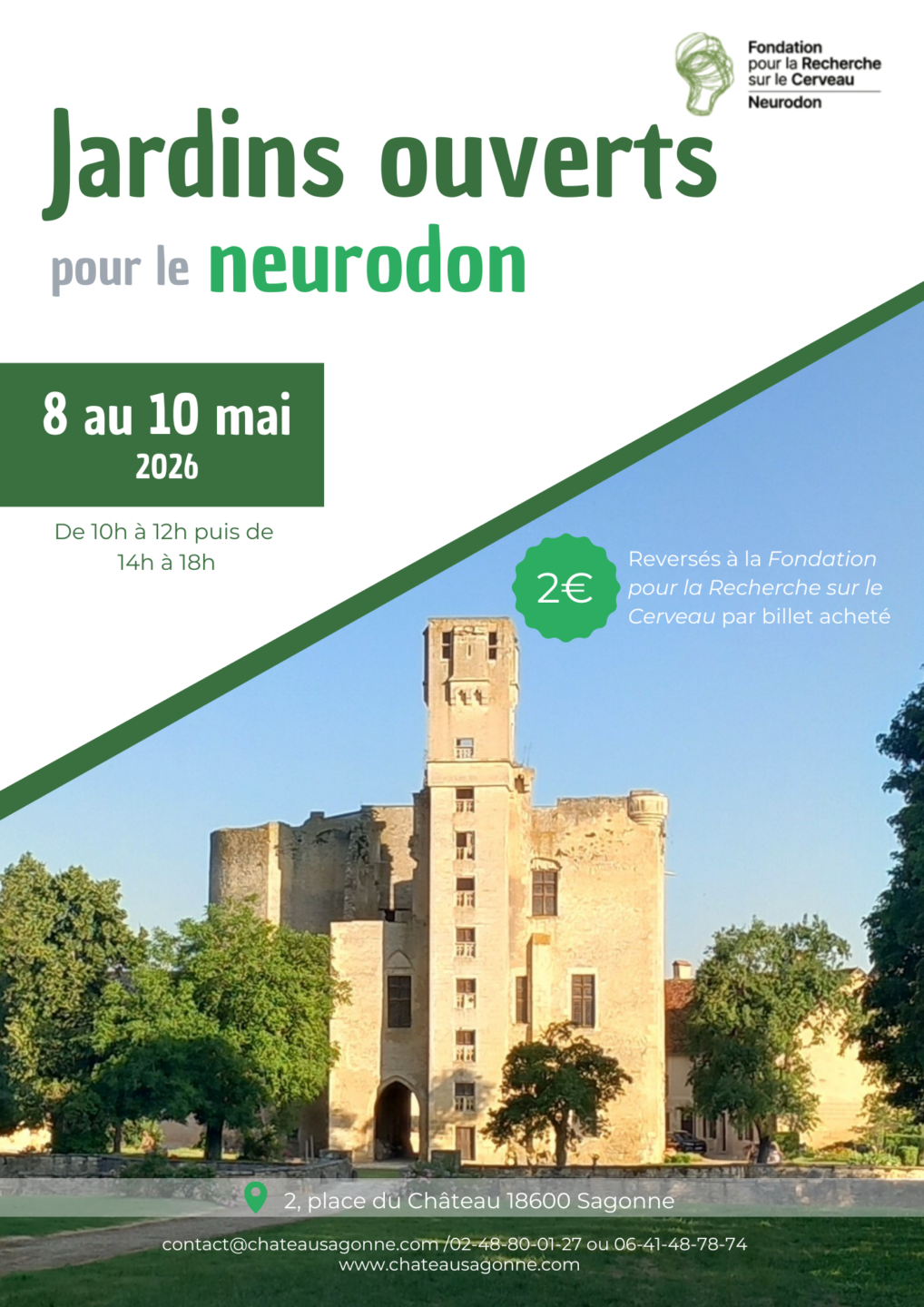 Jardins ouverts pour le NEURODON 2 Place du Château Sagonne 2026-05-08