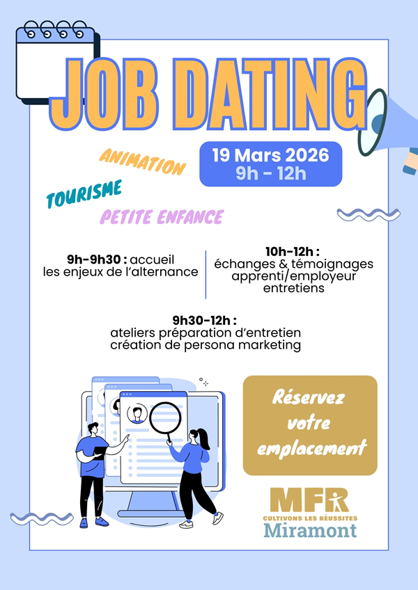 Job Dating de la MFR 12 Boulevard Clémenceau Miramont-de-Guyenne 2026-03-19