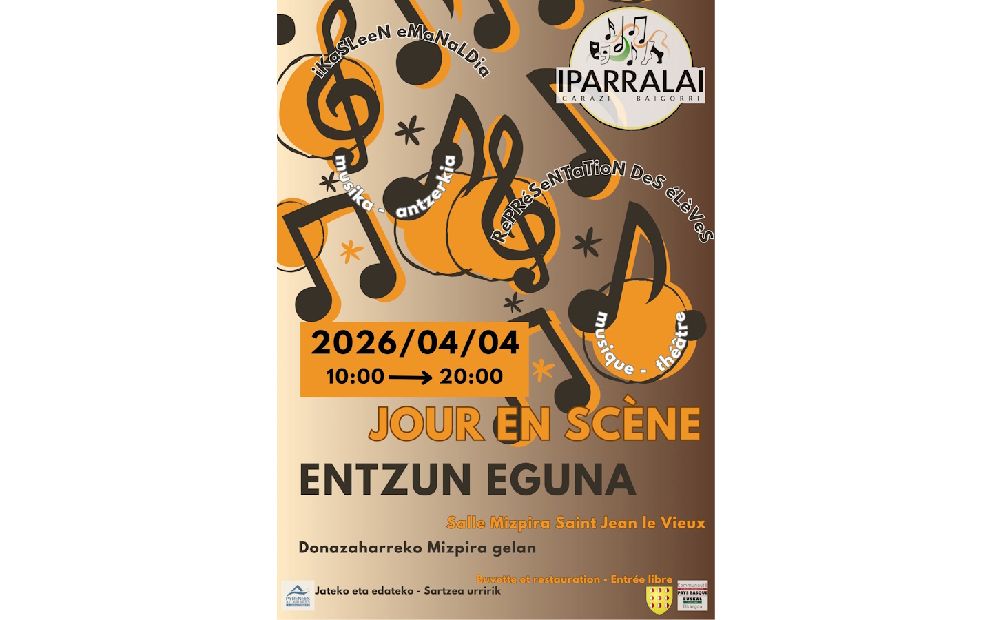 Jour en scène Entzun eguna théâtre et musique Salle Mizpira Saint-Jean-le-Vieux 2026-04-04