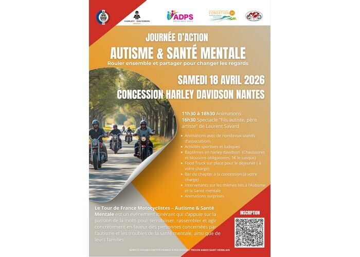 Journée d’action autisme & santé mentale Concession Harley Davidson