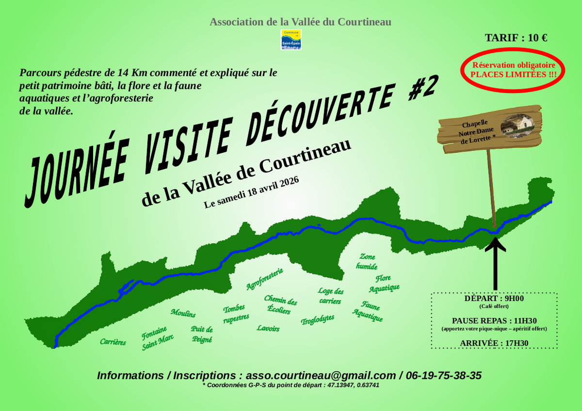 Journée découverte de la Vallée de Courtineau Notre-Dame-de-Lorette 67 Vallée de Courtineau Saint-Épain 2026-04-18