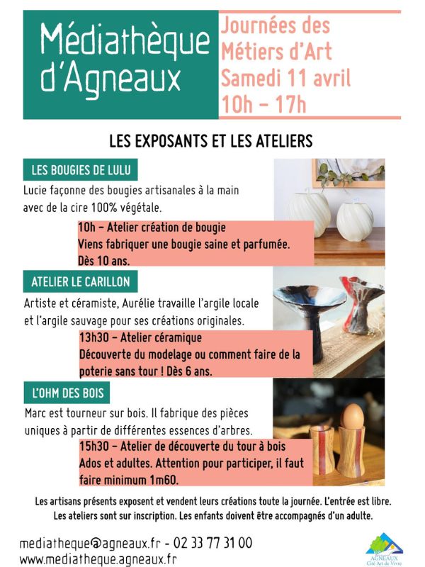 Journée des Métiers d'Art à la médiathèque Place Pierre de Gouville Agneaux 2026-04-11