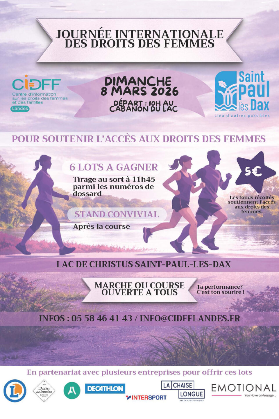 Journée internationale des droits des femmes marche et course solidaire