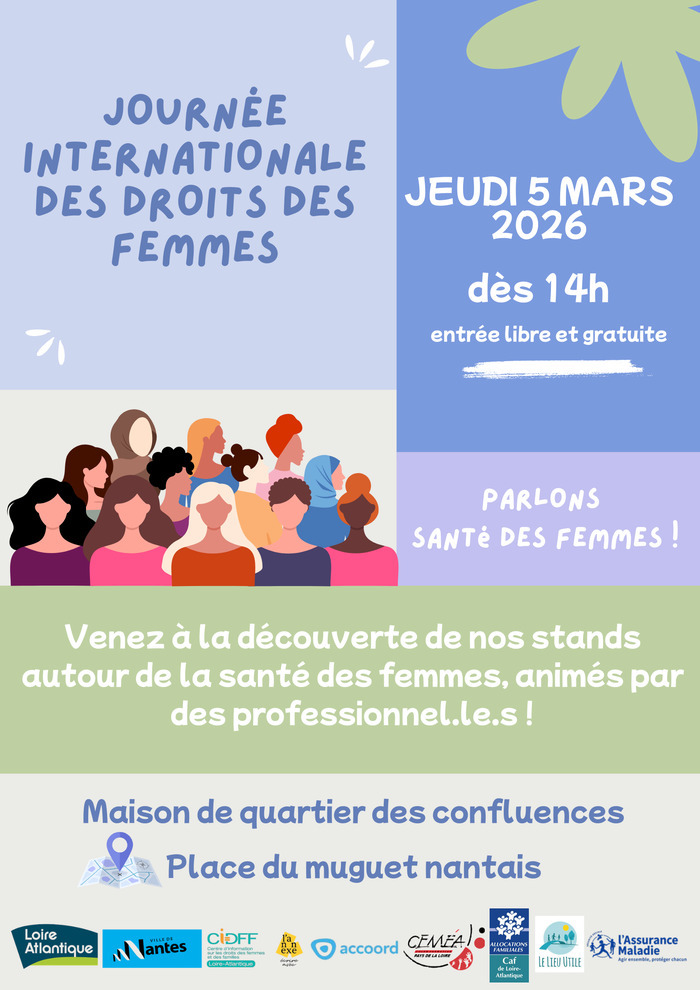 Journée Internationale des Droits des Femmes - Parlons santé des femmes ! Maison de quartier des Confluences Nantes