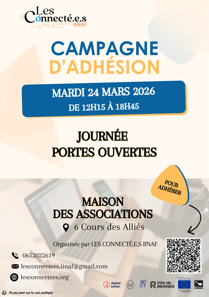 Journée Portes Ouvertes - Association Les Connectées IINAF Maison des Associations Rennes