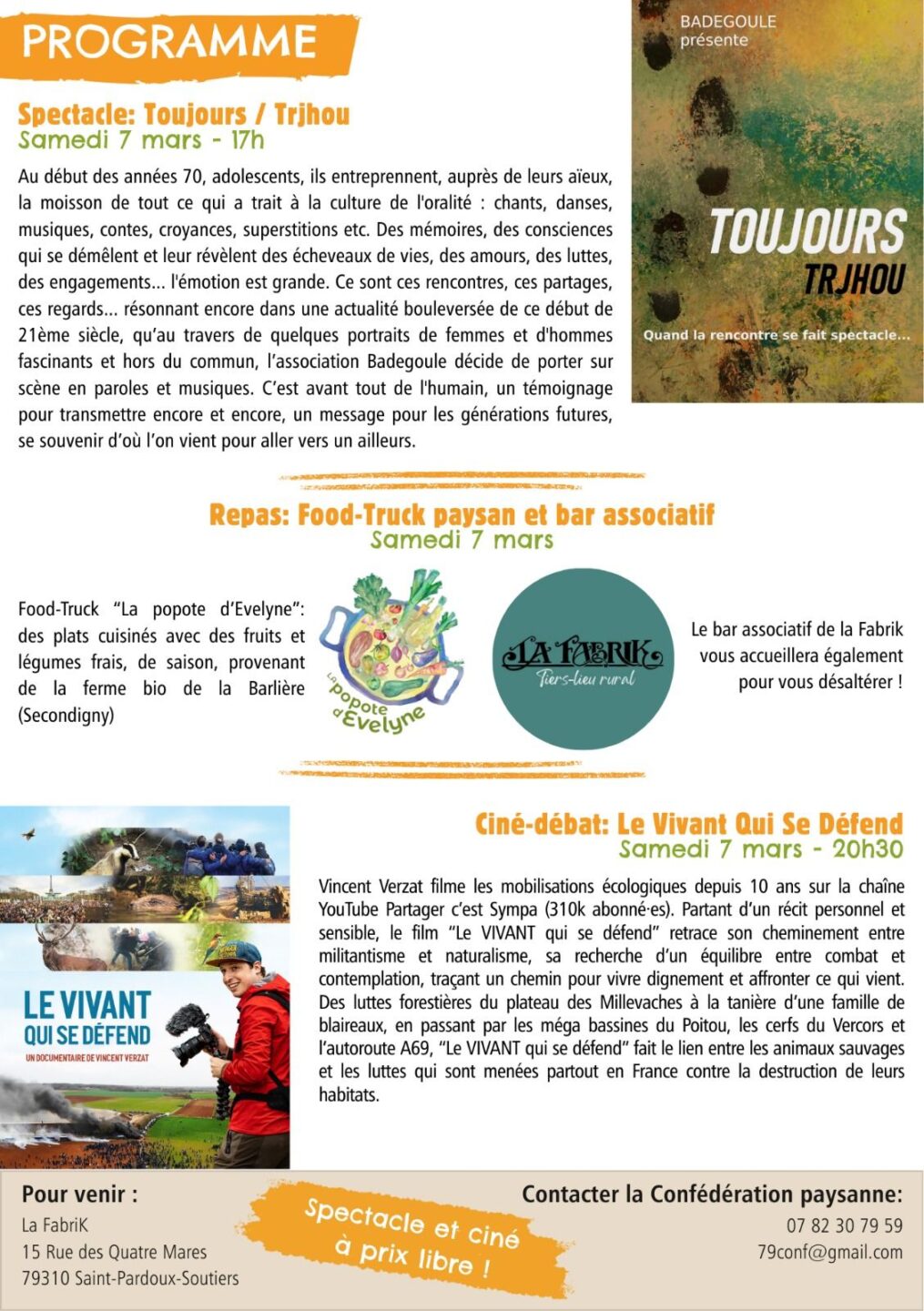 La Fabrik Spectacle et Ciné-débat