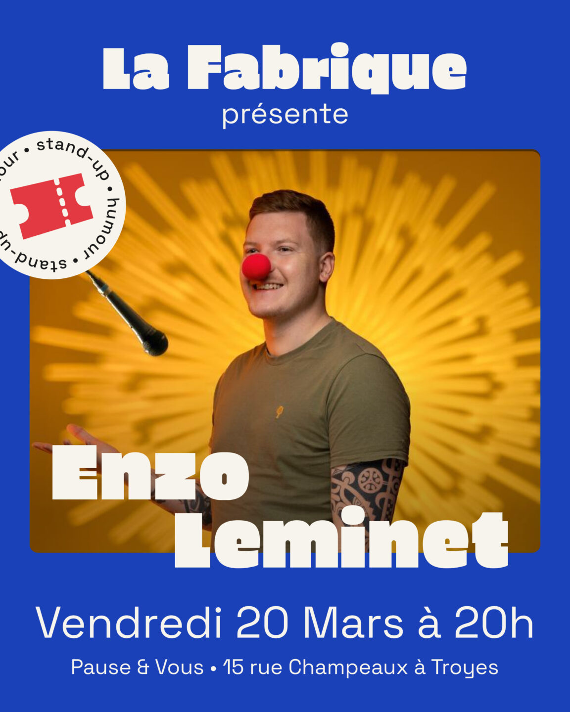 La Fabrique Comedy Club Enzo Leminet Pause & Vous Troyes 2026-03-20