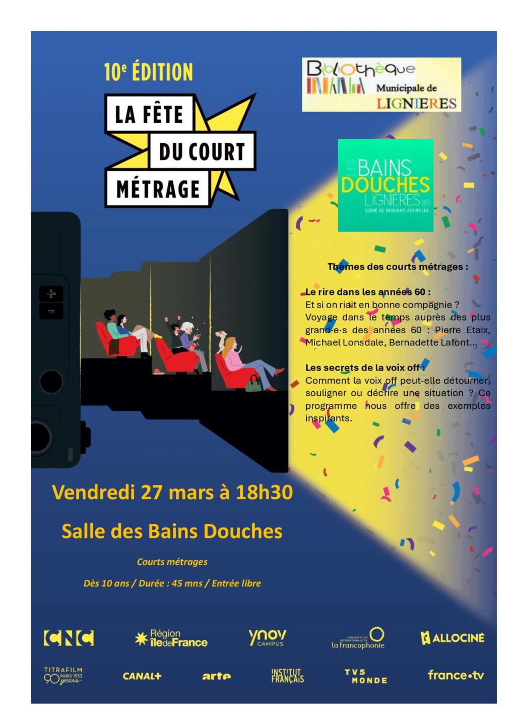 La fête du court métrage Place Anne Sylvestre Lignières 2026-03-27