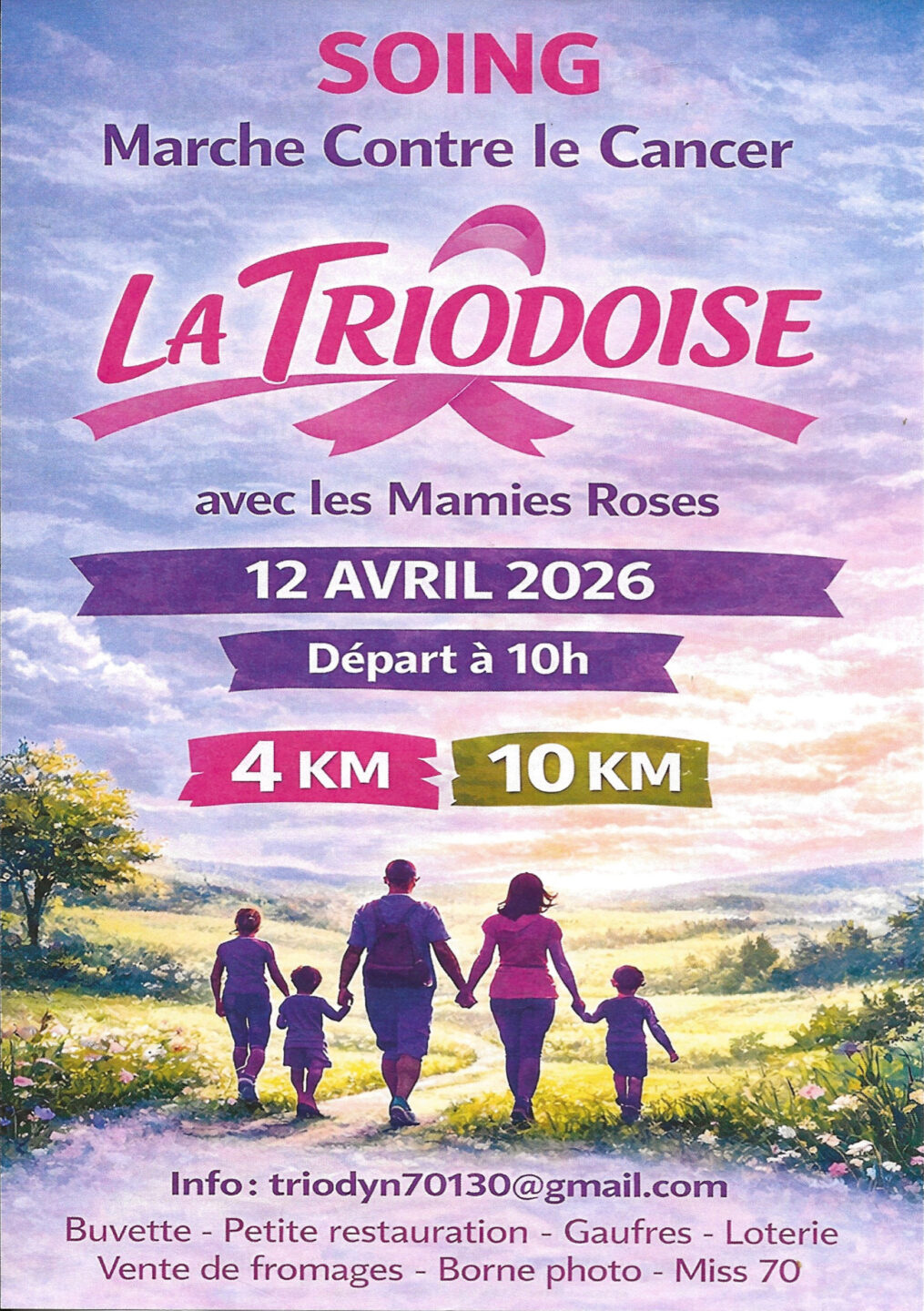 LA TRIODOISE Marche contre le Cancer place de la Mairie Soing-Cubry-Charentenay 2026-04-12