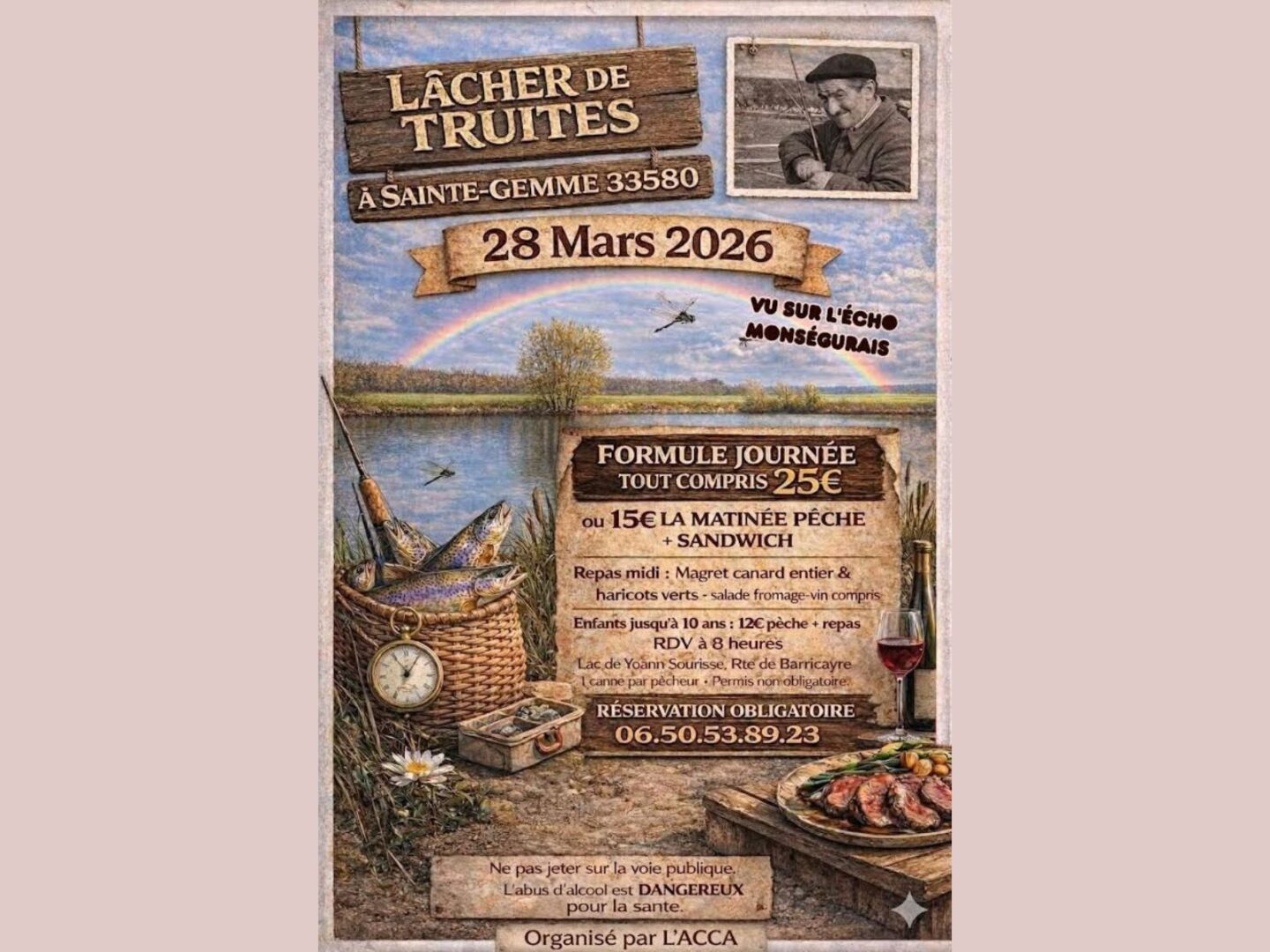 Lâcher de truites Lac de Yoann Sourisse Sainte-Gemme 2026-03-28