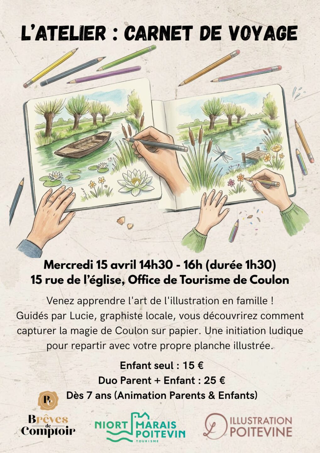 L’Atelier Carnet de Voyage au Marais à Coulon 15 Rue de l'Église Coulon 2026-04-15