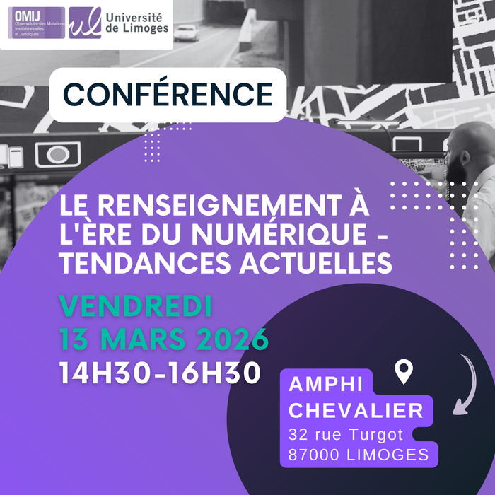 Le renseignement à l’ère du numérique – tendances actuelles Campus Turgot Limoges