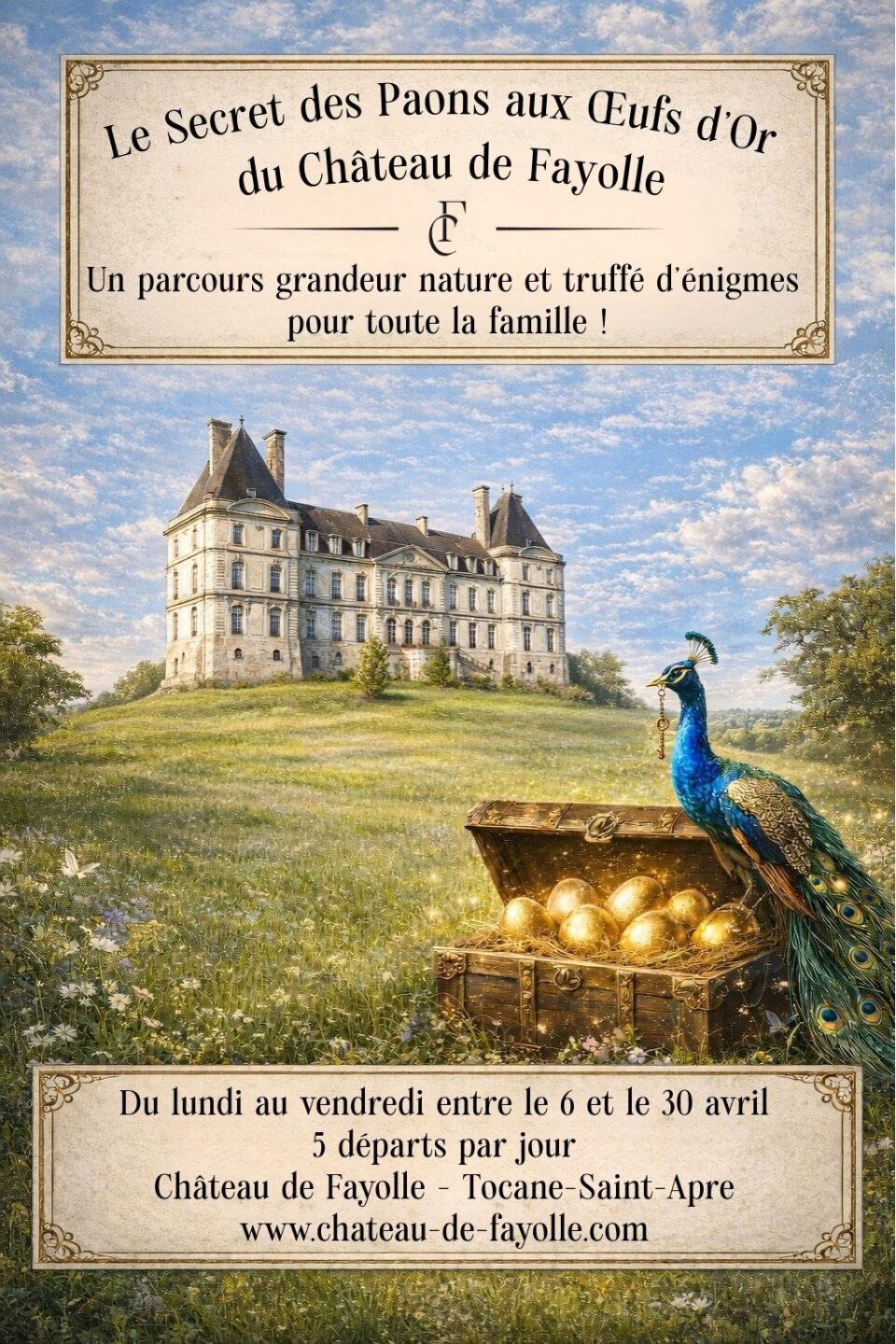 Le secret des paons aux oeufs d'or du château de Fayolle Route du château Tocane-Saint-Apre 2026-04-06