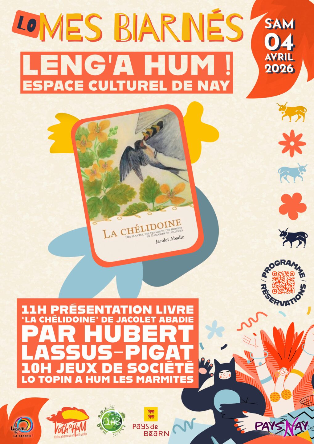 LENG'A HUM! Présentation Livre LA CHÉLIDOINE 28 Place du Marcadieu Nay 2026-04-04