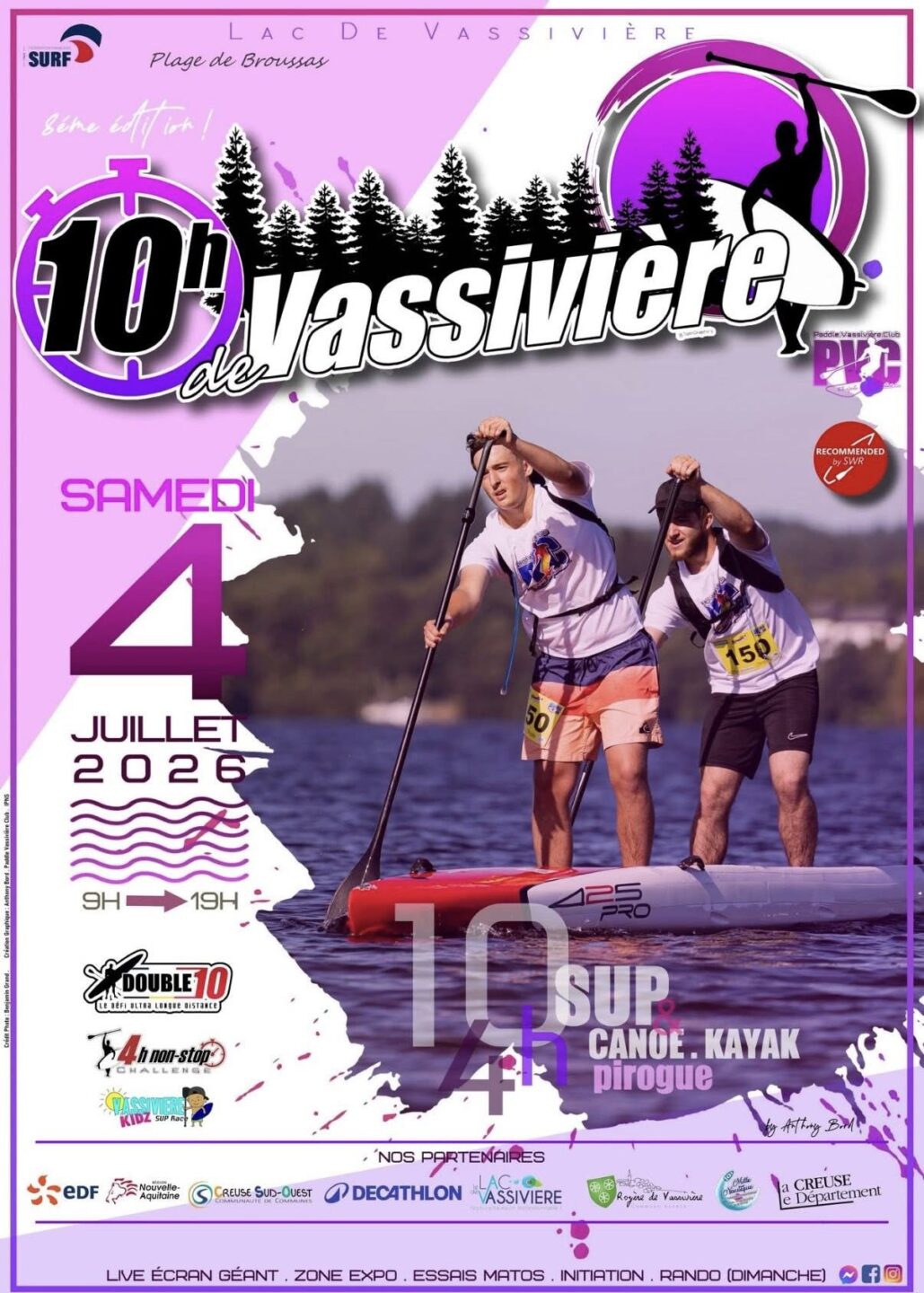 Les 10h de Vassivière endurance de sports de pagaies Royère-de-Vassivière