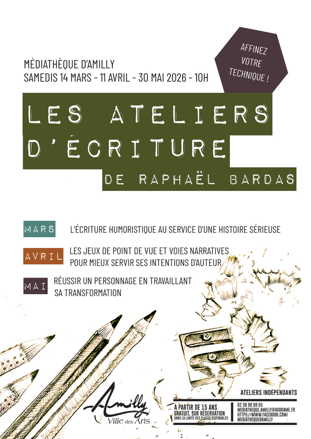 Les ateliers d'écriture de Raphaël Bardas 35 Rue des Droits de l'Homme Amilly 2026-04-11