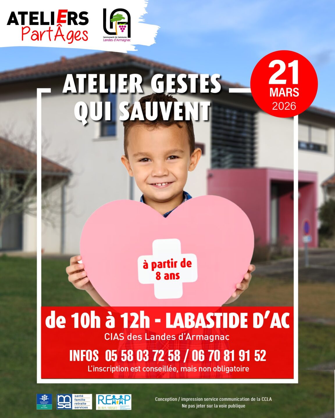 Les ateliers Part'Âges les gestes qui sauvent 500 route de Saint Justin Labastide-d'Armagnac 2026-03-21