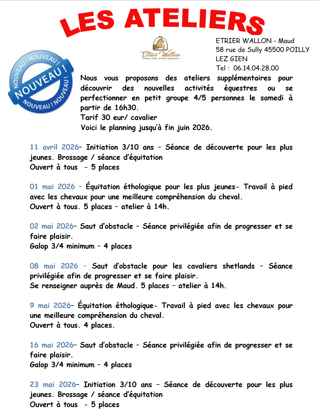 Les Ateliers Les Ateliers 58 Rue de Sully Poilly-lez-Gien 2026-04-11