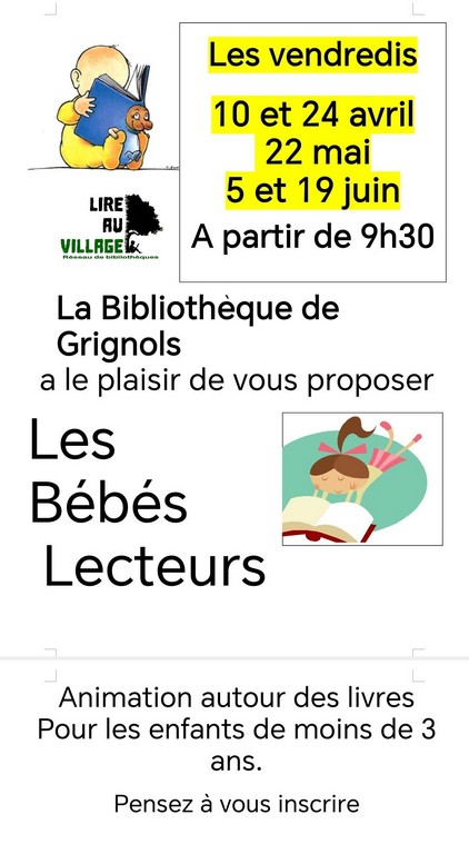 Les bébés lecteurs Bibliothèque Grignols 2026-04-24