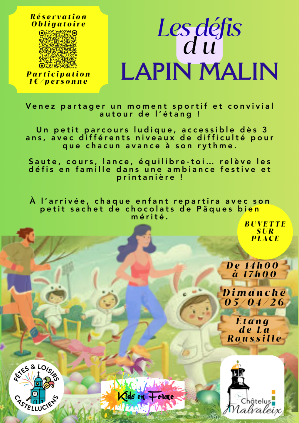 Les défis du lapin Plan d'eau de la Roussille Châtelus-Malvaleix 2026-04-05