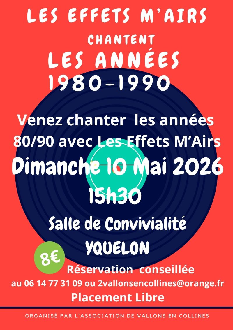 Les Effets M&rsquo;Airs chantent les années 80/90 Salle de convivialité Yquelon