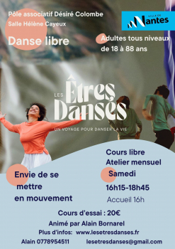 Les Êtres Dansés - Danse libre et intuitive Pôle associatif Désiré Colombe / Salon Mauduit