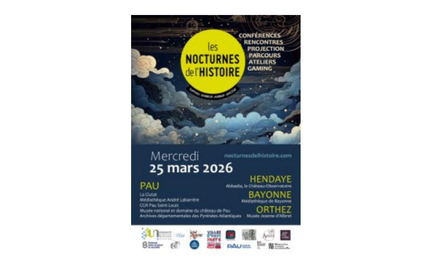 Les Nocturnes de l'Histoire Conférence Archives Départementales des P.A Pau 2026-03-25