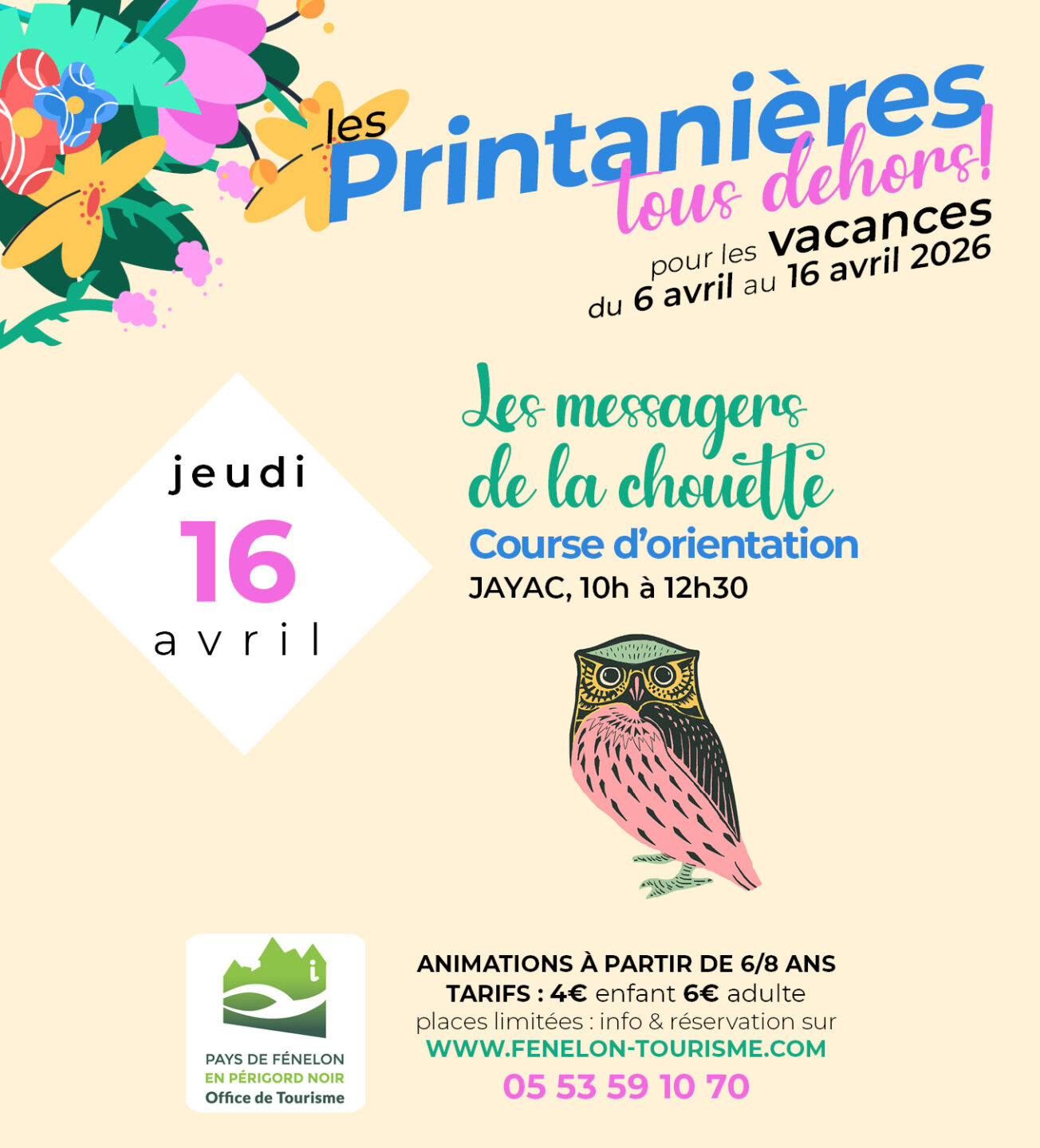 Les Printanières 2026 Les messagers de la chouette course d'orientation Parking de la salle des fêtes de Jayac Jayac 2026-04-16