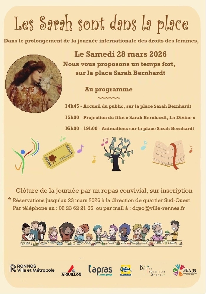 Les Sarah sont dans la place à Bréquigny ! Place Sarah Bernhardt Rennes