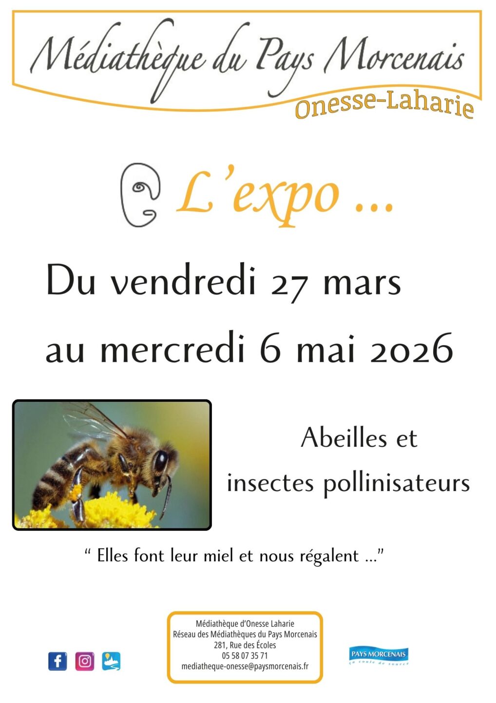 L'expo Abeilles et insectes pollinisateurs 281 Rue des Ecoles Onesse-Laharie 2026-03-27