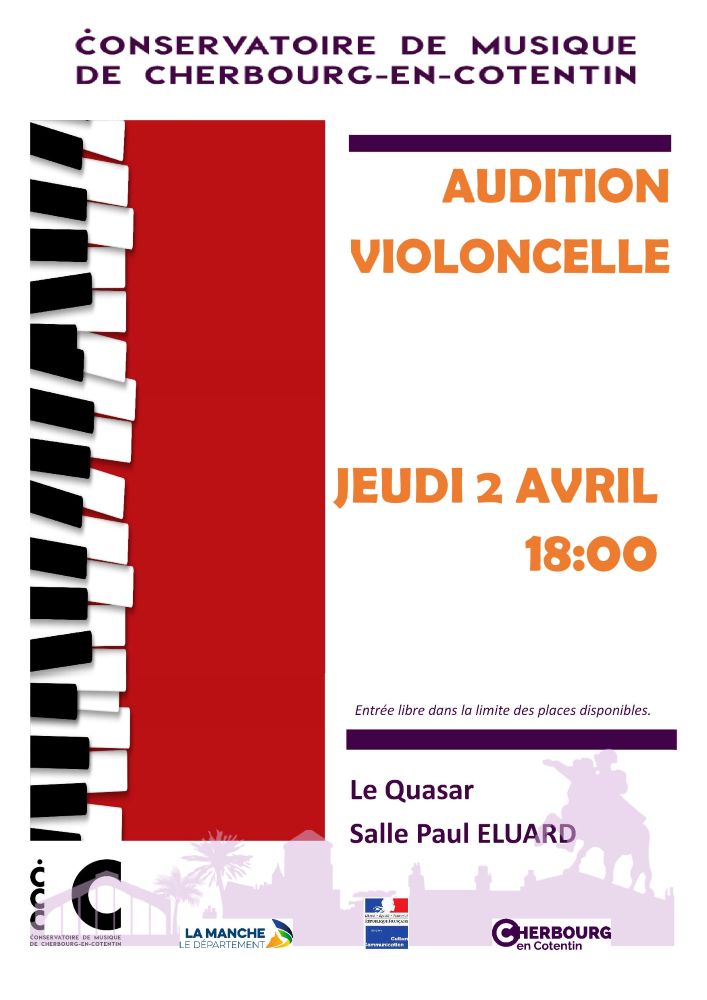 L'heure musicale Audition violoncelles Cherbourg-Octeville Cherbourg-en-Cotentin 2026-04-02