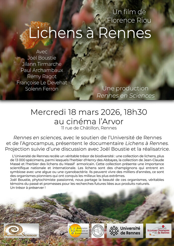 Lichens à Rennes ... le film documentaire sur grand écran Cinéma Arvor Rennes