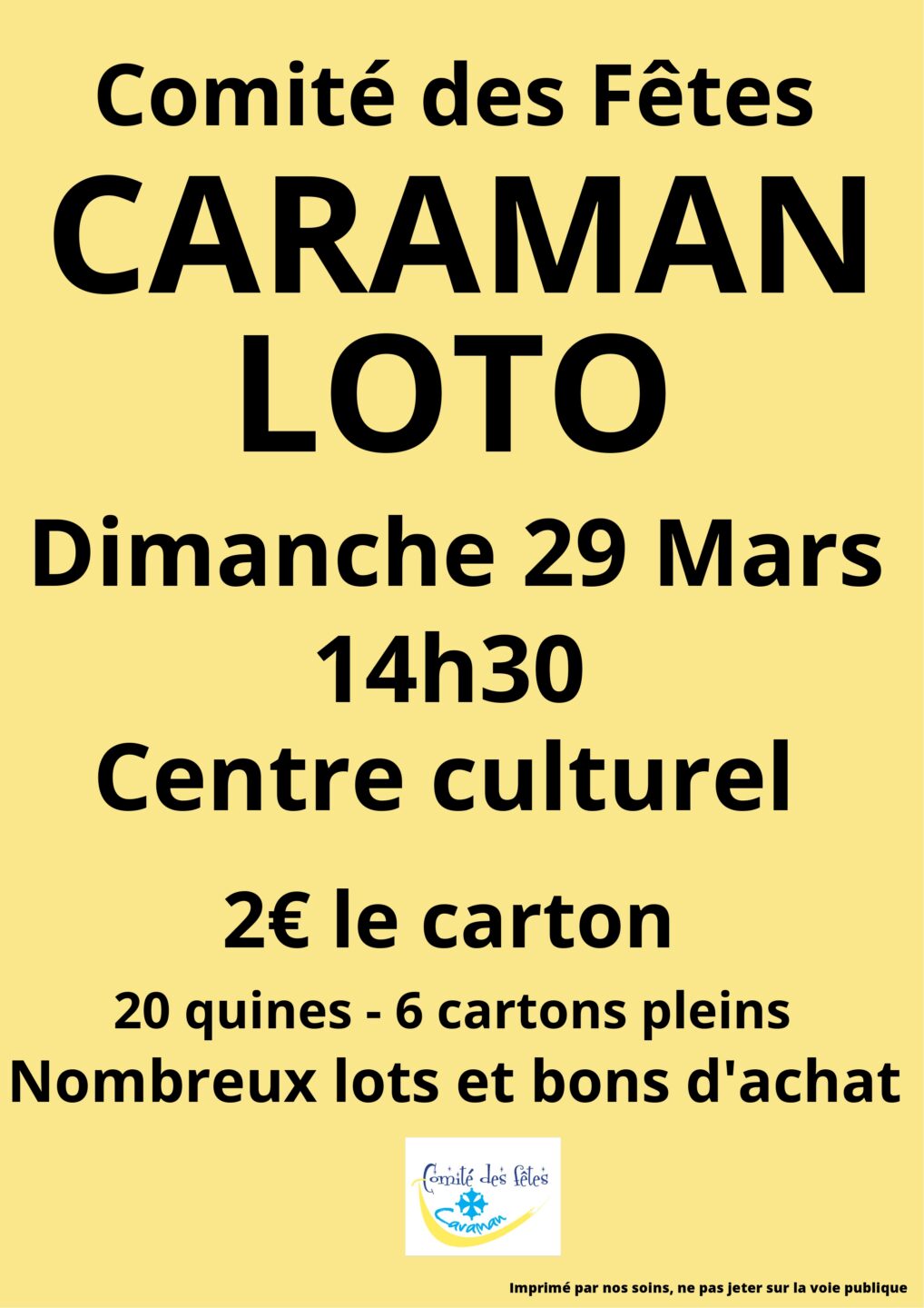 LOTO À CARAMAN CENTRE CULTUREL SAINT EXUPÉRY Caraman 2026-03-29